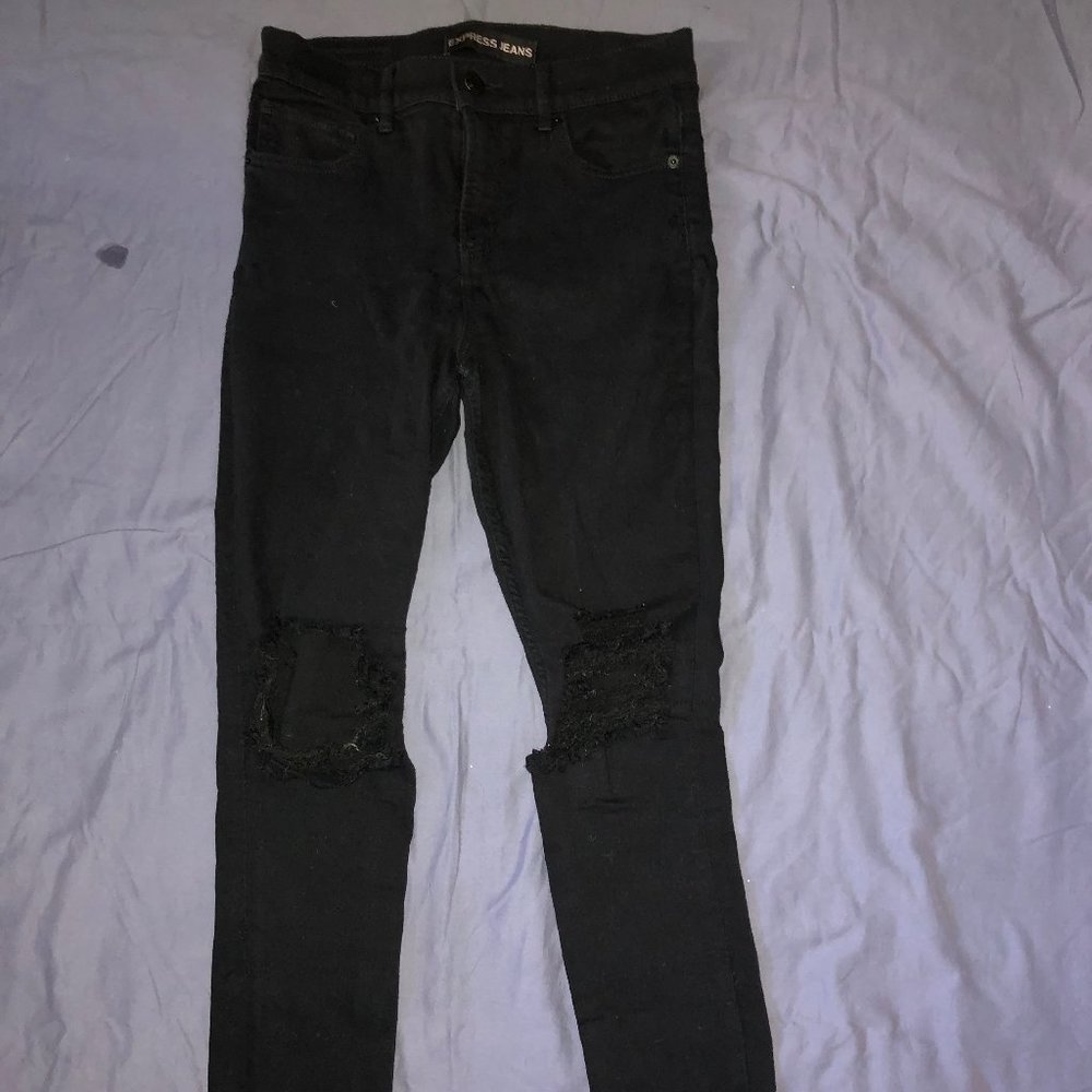 Black Ripped High Waisted Jeans